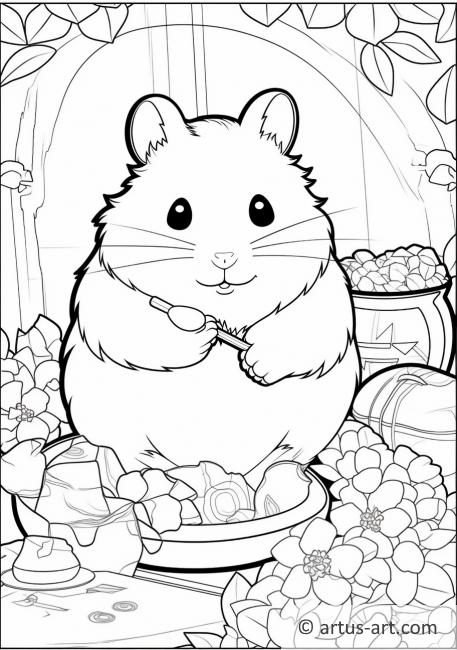 Página para colorir de Hamsters